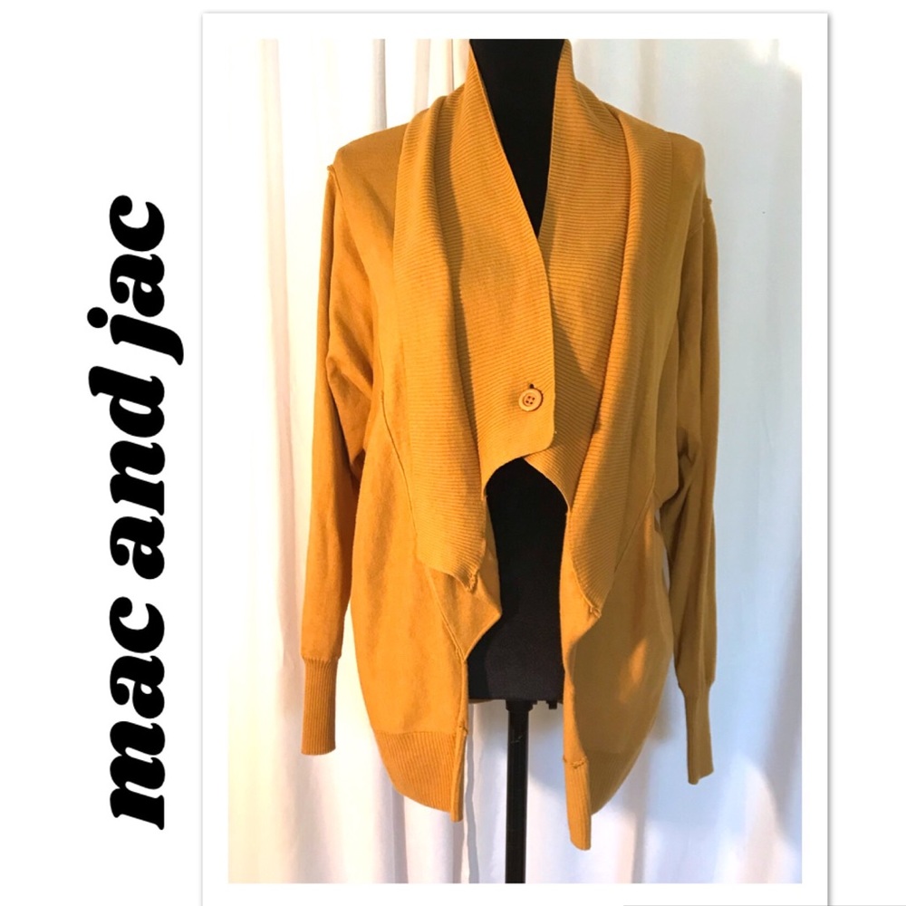 Mac & Jac Double Panel Single Button Cardigan Szl - image 1